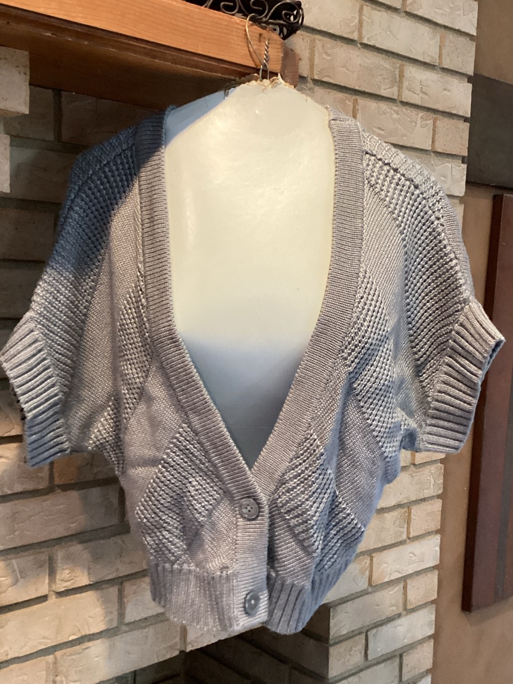 Worthington crap two button Short-Sleeve Knit Cardigan Sweater